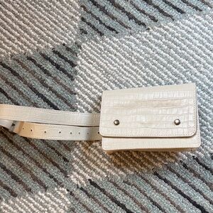 Leather croc ABLE crossbody / belt bag